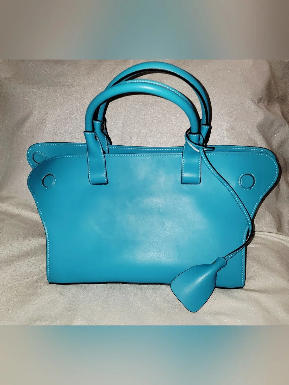 CARBOTTI Borsa Turquoise Leather Satchel Bag